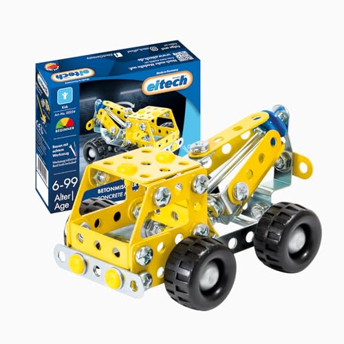 Eitech 00254 Metallbaukasten - Betonmischer Mini, Konstruktionsspielzeug für Kinder ab 6 Jahren, Fahrmischer, Baufahrzeug von Eitech