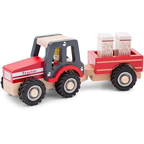 New Classic Toys - 11943 - Spielfahrzeuge - Traktor mit Anhänger und Heuballen, Rot New Classic Toys - 11943 - Spielfahrzeuge - Traktor mit Anhänger und Heuballen, Rot von New Classic Toys