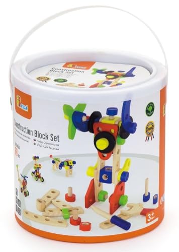 VIGA 50382 Toys - Konstruktionsset aus Holz - 68 Teile von Viga