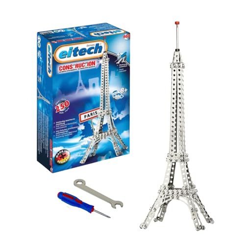 eitech 00460 Metallbaukasten - Eiffelturm, Bastelset aus 250 Bauteilen, DIY Eiffelturm 45cm hoch, Baukasten für Mädchen und Jungen ab 8 Jahren von Eitech