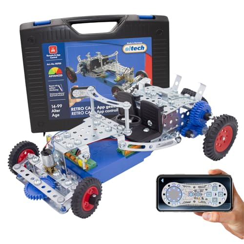 Eitech 00700 Metallbaukasten - Retro Car mit App-Steuerung, ferngesteuertes Auto frei programmierbar, kompatibel mit Arduino IDE, Auto ferngesteuert ab 14 Jahren, Remote Control Car Eitech 00700 Metallbaukasten - Retro Car mit App-Steuerung, ferngesteuertes Auto frei programmierbar, kompatibel mit Arduino IDE, Auto ferngesteuert ab 14 Jahren, Remote Control Car von Eitech