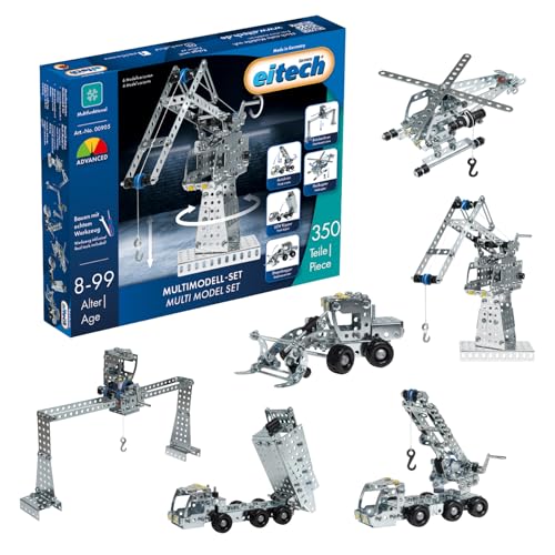 Eitech 00905 Multimodell-Set - Konstruktionsspielzeug mit 350 Bauteilen und 6 Modellen, Bauset für Kinder ab 8 Jahren, Geschenk für Mädchen und Jungen zum Geburtstag & Weihnachten von Eitech
