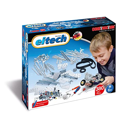 Eitech 00900 Metallbaukasten - Großes Erweiterungsset mit 380 Bauteilen, Modellbausatz für Kinder und Erwachsene, Bastelset Modellbau, Konstruktionsspielzeug von Eitech