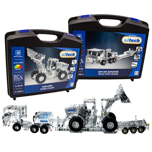 Eitech Metallbaukasten 00330 Radlader XL + 00331 LKW mit Tieflader (Radlader + LKW im Set) von Eitech