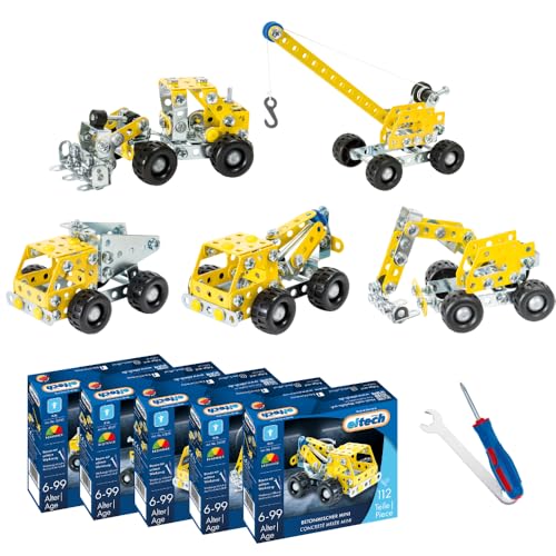Eitech Metallbaukasten - Mini Baustellenfahrzeuge (5er Set) von Eitech