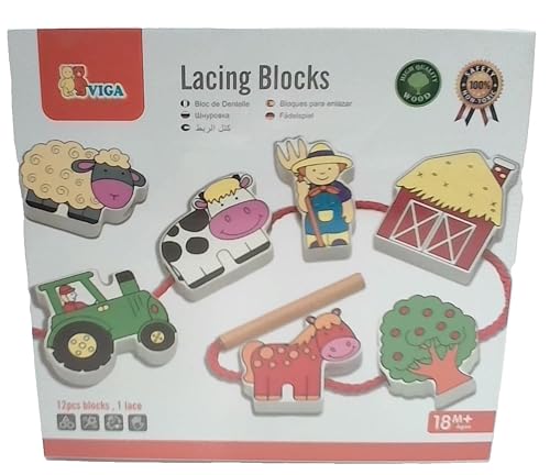 Viga Toys - Fädelspiel - Bauernhof von Viga