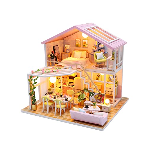 DIY Dollhouse Kit, Sweet Time Theme Wooden Dollhouse mit LED Light Music, 20 * 19.3 * 18cm, Geeignet für Heimdekoration Familie und Freunde, Weihnachten, DIY Dollhouse Kit, Sweet Time Theme Wooden Dollhouse mit LED Light Music, 20 * 19.3 * 18cm, Geeignet für Heimdekoration Familie und Freunde, Weihnachten, von Ejoyous
