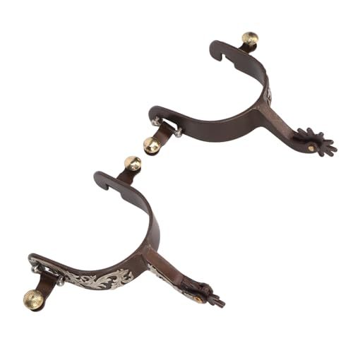 Cocoarm Sporen, Tragbare Vintage-Westernsporen aus Kohlenstoffarmem Stahl, Hohe Härte, Multifunktional, mit Drehbarem Zahnrad für Pferde Cocoarm Sporen, Tragbare Vintage-Westernsporen aus Kohlenstoffarmem Stahl, Hohe Härte, Multifunktional, mit Drehbarem Zahnrad für Pferde von Ejoyous