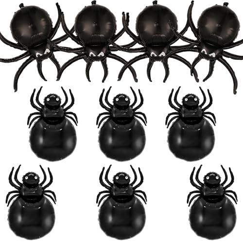 10 Stück Halloween Spinne Luftballons, Schwarze Spinnen Ballons, Folienballon Spinne, Halloween Deko Spinne Große, HalloweenDeko Luftballons, für halloween Geburtstag Party Dekoration von Ekukeon
