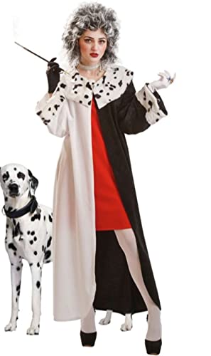 Cruella-Mantel-Kostüm für Damen M von El Rey del Carnaval