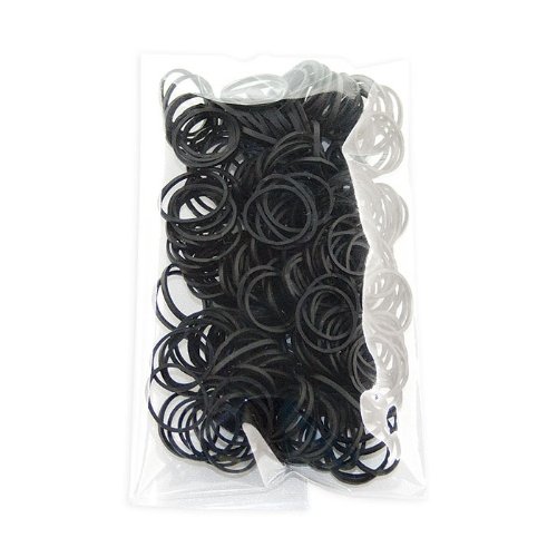 Elastiplay Silikon Bänder + 12 S-Clips für Armbänder, schwarz, 312-teilig (1 Set) von Elastiplay