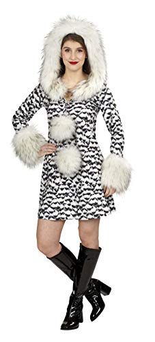 Elbenwald - Damen Schnee-Eule Kostüm, Tier-Design, Karneval, Halloween, Kleid mit Kapuze, Waschleder-Optik, Größe 48-50, Weiblich, Erwachsener Elbenwald - Damen Schnee-Eule Kostüm, Tier-Design, Karneval, Halloween, Kleid mit Kapuze, Waschleder-Optik, Größe 48-50, Weiblich, Erwachsener von Elbenwald