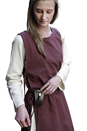Mittelalter Überkleid Damen ärmellos mit seitlichen Schnürungen braun Baumwolle - L von Elbenwald