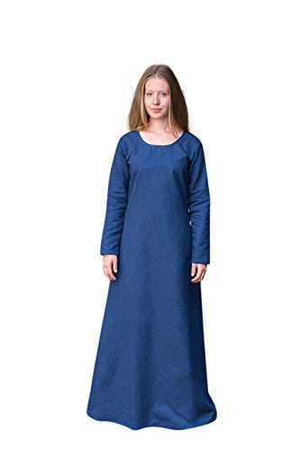 Mittelalter Unter Kleid Freya blau Kostüm Zubehör Baumwolle - L von Elbenwald