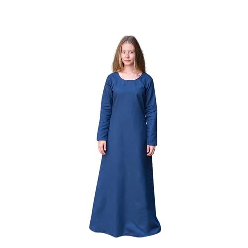 Mittelalter Unter Kleid Freya blau Kostüm Zubehör Baumwolle - M von Burgschneider