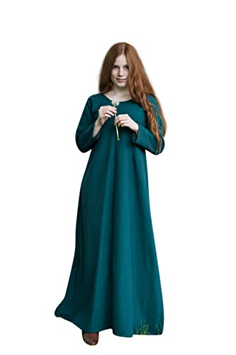 Mittelalter Unter Kleid Freya grün Kostüm Zubehör Baumwolle - M von Elbenwald
