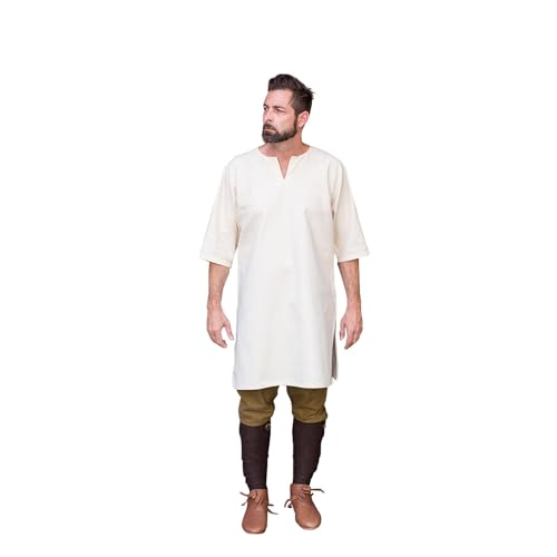 Mittelalter Untertunika Herren Dreiviertelarm Unterkleid Natur Baumwolle - L Mittelalter Untertunika Herren Dreiviertelarm Unterkleid Natur Baumwolle - L von Elbenwald