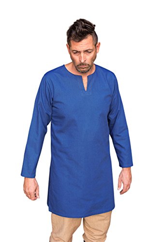 Mittelalter Untertunika Unterkleid Langarm blau Herren Baumwolle - S Mittelalter Untertunika Unterkleid Langarm blau Herren Baumwolle - S von Elbenwald