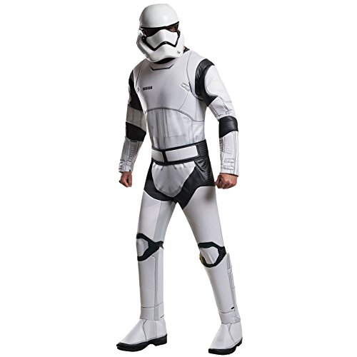 Star Wars 7 Kostüm Stormtrooper Herren Deluxe 3-TLG Overall Gürtel Maske weiß - L von Elbenwald