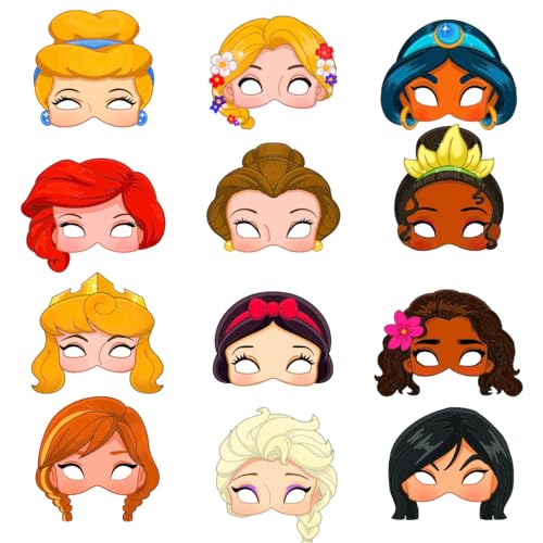 EleBikk Prinzessinnen-Masken, Geburtstagsmasken, Kinder-Rollenspiel-Party-Mask-en, Party-Deko-Mask-en, Geeignet für Geburtstagsfeiern, Rollenspiele, Halloween, Weihnachten und Andere EleBikk Prinzessinnen-Masken, Geburtstagsmasken, Kinder-Rollenspiel-Party-Mask-en, Party-Deko-Mask-en, Geeignet für Geburtstagsfeiern, Rollenspiele, Halloween, Weihnachten und Andere von EleBikk