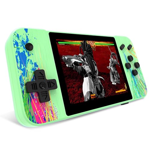 Neue tragbare Retro-Handheld-Doppelspielkonsole, 3,5-Zoll-HD-Bildschirm, vorinstalliert mit 800 Retro-Videospiele, Geburtstag, zu Hause & auf Reisen von EleBikk