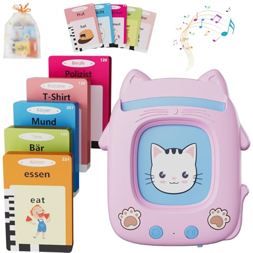 Electight Sprechende Lernkarten, Zweisprachigkeit Wörter Lernen, Deutsch Englisch Lernkarteikarten 112 Blätter 224 Wörter, Lernspielzeug Interaktives Spielzeug Jungen Mädchen - Rosa Electight Sprechende Lernkarten, Zweisprachigkeit Wörter Lernen, Deutsch Englisch Lernkarteikarten 112 Blätter 224 Wörter, Lernspielzeug Interaktives Spielzeug Jungen Mädchen - Rosa von Electight