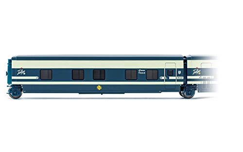 Electrotren E3360 (H0 1:87) RENFE, Trenhotel Talgo, Schlafwagen mit Tür auf der linken Seite in Originalblau/Biege-Lackierung, Fahrzeuge der Epoche IV von Electrotren