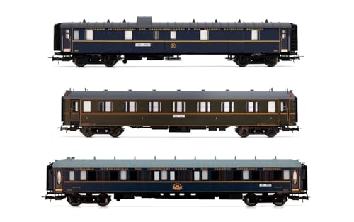 Electrotren HE4027 CIWL, 3er-Packung Sud-expreso, Set 1-2 (DD3 AA 5000 grün mit Streifen und Faltenbalg WL), Ep; iII-IV Personenwagen von Electrotren