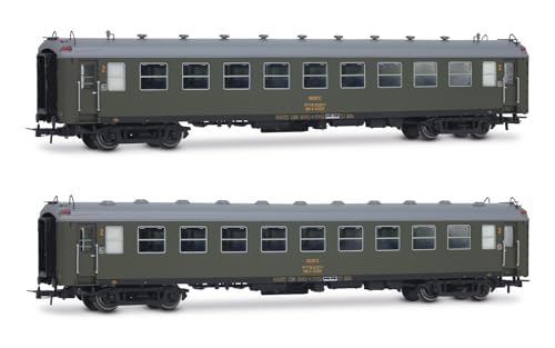 Electrotren HE4038 RENFE, 2-Einheiten-Set 5000 Wagen, BB4 2. Klasse, mit altem Blasebalg, olivgrün lackiert, ep. IV von Electrotren