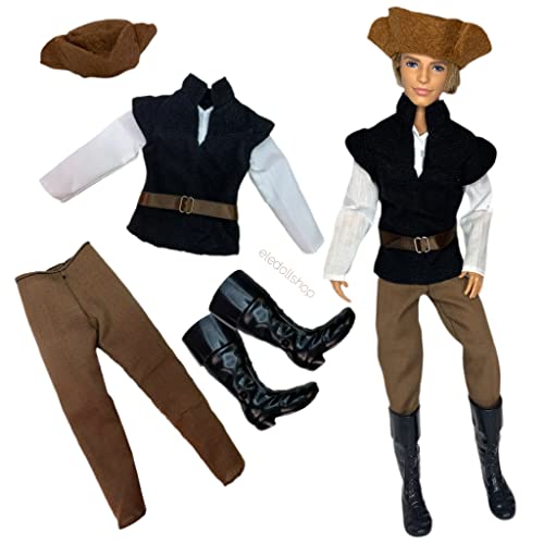 Eledoll Kleidung Fashion Pack für mittelalterliche Prinz Jäger Bauernpilger 30,5 cm Junge Modepuppe von Eledoll