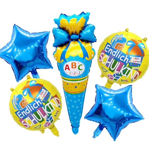 5 pcs folienballon einschulung deko,blau schulanfang deko, deko einschulung junge ABC Zuckertüten Helium Ballon,deko schulanfang mädchen jungen Für Eröffnungsparty 5 pcs folienballon einschulung deko,blau schulanfang deko, deko einschulung junge ABC Zuckertüten Helium Ballon,deko schulanfang mädchen jungen Für Eröffnungsparty von Eledreme