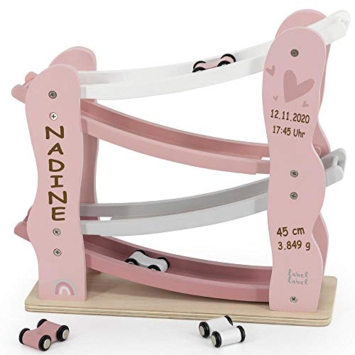 Autobahn Kugelbahn aus Holz rosa personalisierbar mit Name und Geburtsdaten Baby Geschenk mit Gravur Autobahn Kugelbahn aus Holz rosa personalisierbar mit Name und Geburtsdaten Baby Geschenk mit Gravur von Elefantasie