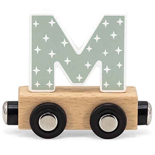 Buchstabenzug Namenszug Holzeisenbahn magnetisch Holzbuchstaben Wunschname zusammenstellen M bunt von Elefantasie