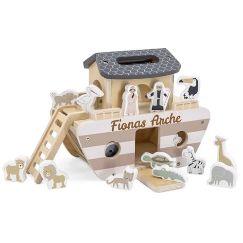 Elefantasie Arche Noah aus Holz personalisierbar mit Name Baby Geschenk zur Taufe mit Gravur Elefantasie Arche Noah aus Holz personalisierbar mit Name Baby Geschenk zur Taufe mit Gravur von Elefantasie