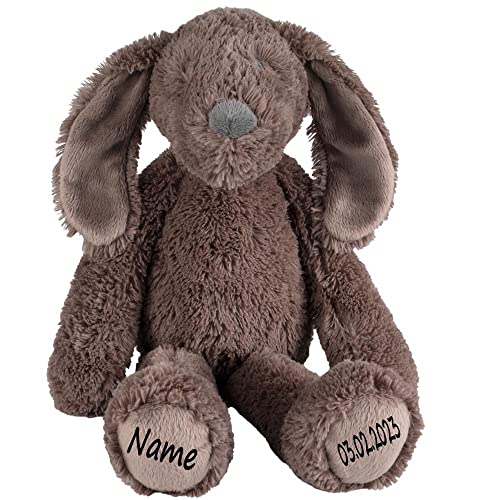 Elefantasie Hund Stofftier mit Name und Geburtsdatum personalisiert Kuscheltier Hündchen von Elefantasie