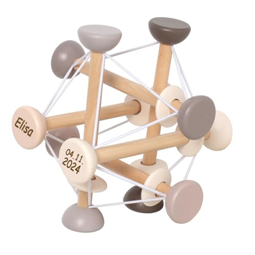 Elefantasie Motorikball für Babys personalisierbar mit Name und Geburtsdatum Baby Geschenk mit Gravur Aktivitätssball Montessori Spielzeug aus Holz beige Elefantasie Motorikball für Babys personalisierbar mit Name und Geburtsdatum Baby Geschenk mit Gravur Aktivitätssball Montessori Spielzeug aus Holz beige von Elefantasie