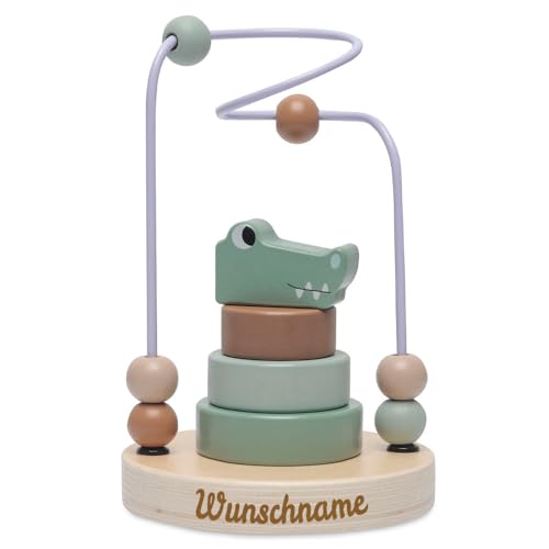 Elefantasie Motorikschleife aus Holz PERSONALISIERT inkl. Steckspiel mit Namen graviert Geschenk zur Geburt Krokodil Elefantasie Motorikschleife aus Holz PERSONALISIERT inkl. Steckspiel mit Namen graviert Geschenk zur Geburt Krokodil von Elefantasie