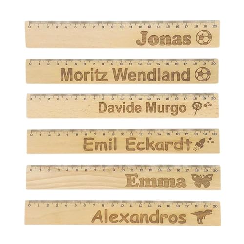 Elefantasie Personalisiertes Lineal zur Einschulung mit Name & Motiv graviert - 20cm Holzlineal Geschenk für Schulanfänger Feuerwehr Elefantasie Personalisiertes Lineal zur Einschulung mit Name & Motiv graviert - 20cm Holzlineal Geschenk für Schulanfänger Feuerwehr von Elefantasie