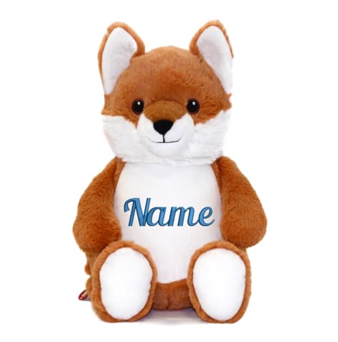 Elefantasie Personalisiertes Stofftier Fuchs Kuscheltier Bestickt Plüschtier mit Name zur Geburt Stickmotiv Name von Elefantasie