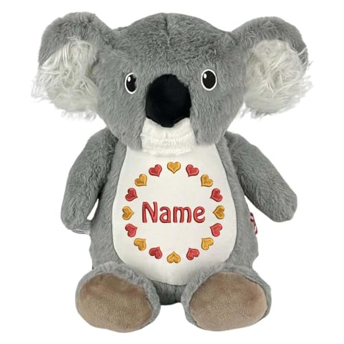 Elefantasie Personalisiertes Stofftier Koala Kuscheltier Bestickt Plüschtier zur Geburt Stickmotiv Herzkreis von Elefantasie