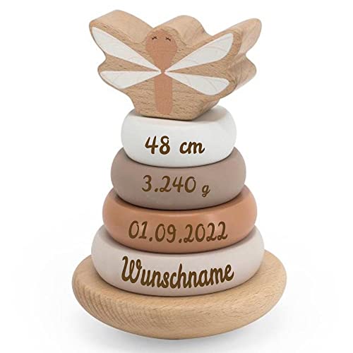 Elefantasie Holz Stapelturm beige personalisierbar mit Name und Geburtsdaten Baby Geschenk mit Gravur Geschenk zur Geburt oder Taufe Elefantasie Holz Stapelturm beige personalisierbar mit Name und Geburtsdaten Baby Geschenk mit Gravur Geschenk zur Geburt oder Taufe von Elefantasie