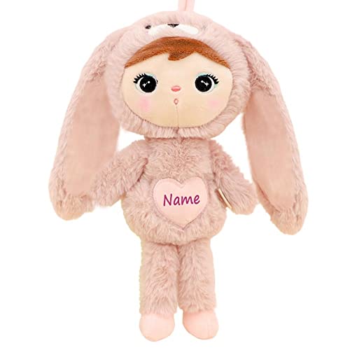 Elefantasie Stoffpuppe Hasenmädchen mit Namen personalisiert Rosa 50 cm von Elefantasie