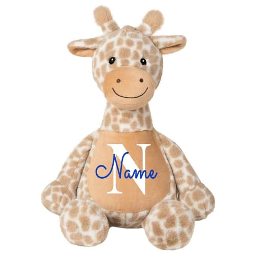 Elefantasie Stofftier Giraffe braun mit Name personalisiert Kuscheltier für Kinder Flauschiges Plüschtier 40cm Motiv Buchstabe von Elefantasie