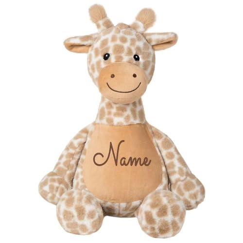 Elefantasie Stofftier Giraffe braun mit Name personalisiert Kuscheltier für Kinder Flauschiges Plüschtier 40cm Motiv Name von Elefantasie