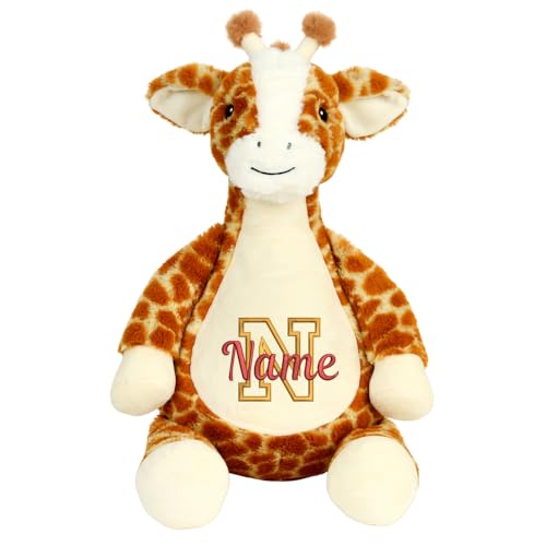 Elefantasie Stofftier Giraffe mit Name Bestickt personalisiertes Kuscheltier mit Stickmotiv Geschenk Geburt (Buchstabe) von Elefantasie
