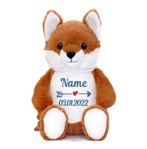 Elefantasie Stofftier Kuscheltier personalisiert Fuchs Bestickt Motiv Name (Pfeil) von Elefantasie