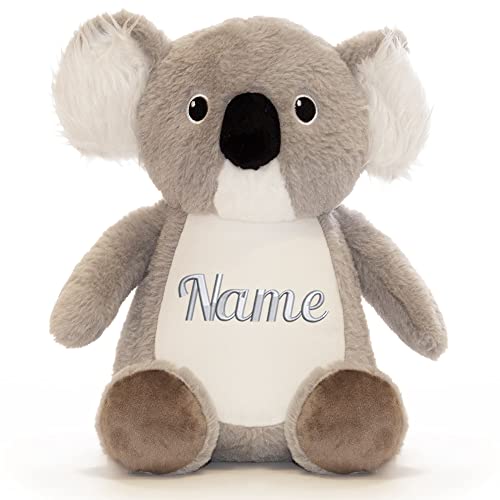 Elefantasie Stofftier Kuscheltier personalisiert Koala Bestickt Motiv Name Grau von Elefantasie