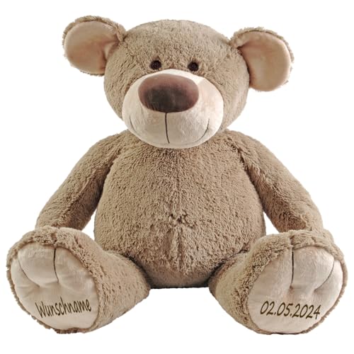 Elefantasie Stofftier Teddy Bär Geschenk mit Namen und Geburtsdatum personalisiert 55cm von Elefantasie