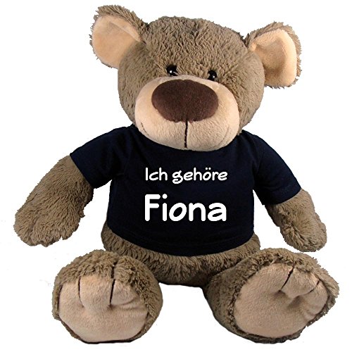 Elefantasie Stofftier Teddy Bär mit T-Shirt blau Geschenk mit Namen personalisiert 40cm von Elefantasie