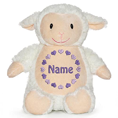 Elefantasie Stofftier mit Name Bestickt Kuscheltier Schaf personalisiert Herzkreis von Elefantasie